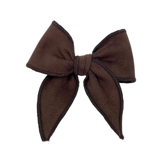 Swanky Bow - Chocolate Suede